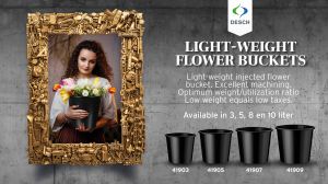 4 new Light weight flower buckets 3, 5, 8 and 10 liter